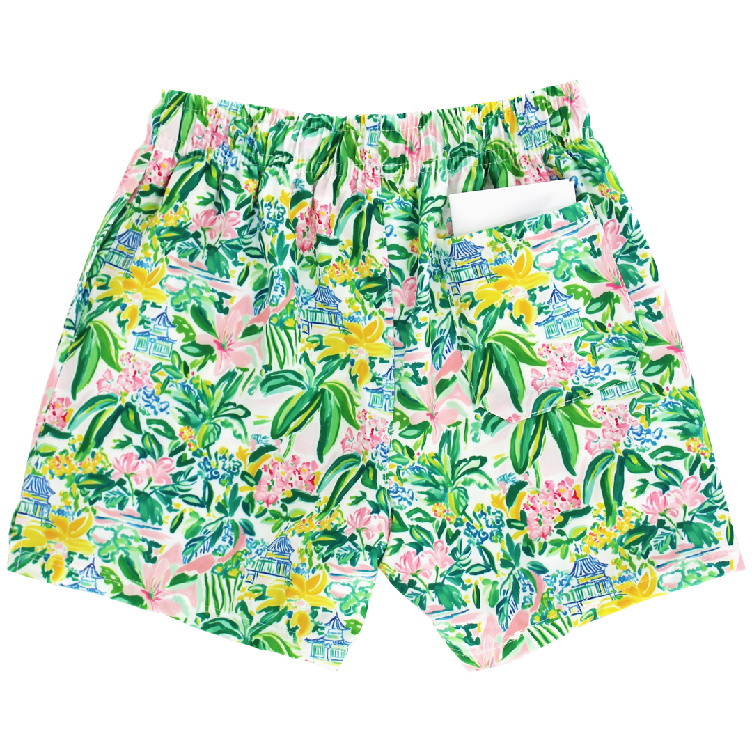 Pagoda Gardens Boy Swim Trunks