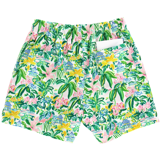 Pagoda Gardens Boy Swim Trunks