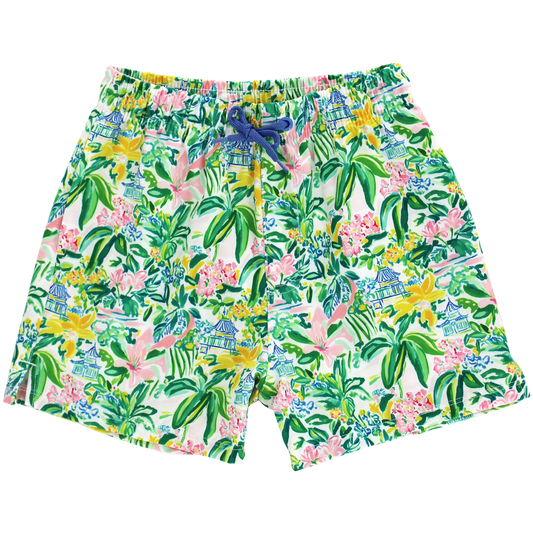 Pagoda Gardens Boy Swim Trunks