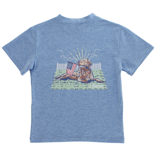 Short Sleeve Tee - Retriever on Blue