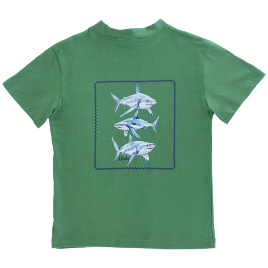 Short Sleeve Tee - Sharks on Sage