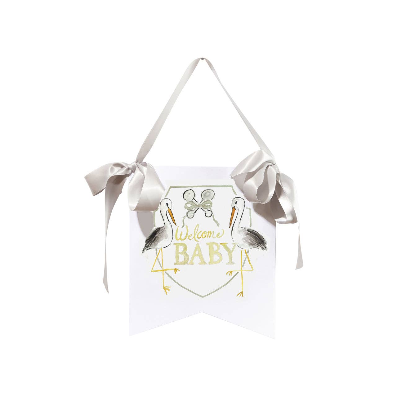 "Welcome Baby" Stork Hanger