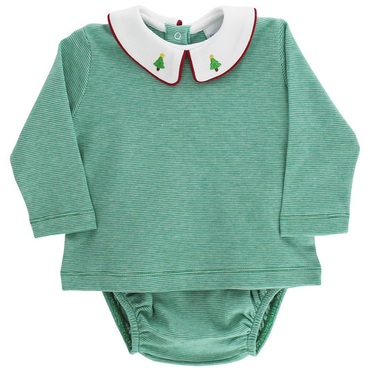 Green Christmas Tree Diaper Set