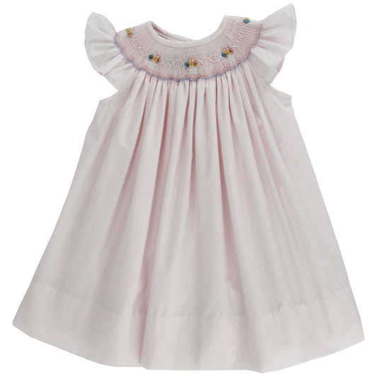 Pink w/ Bouquet Bishop Smock Dress