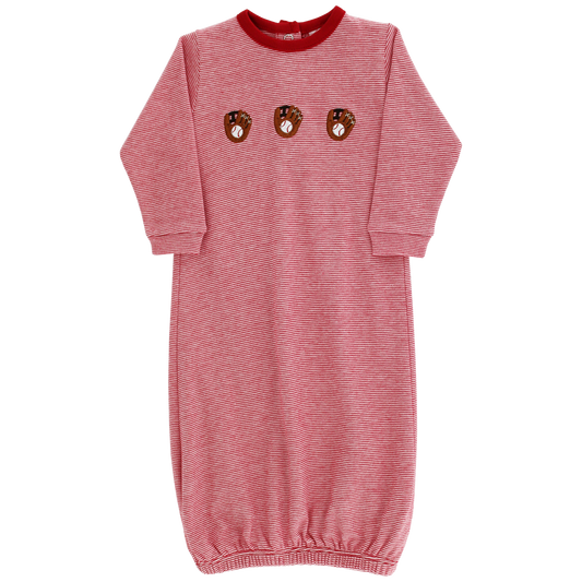 Baseball Infant Knit Gown