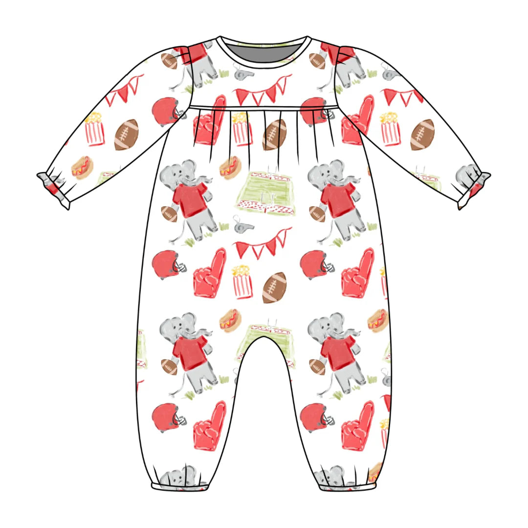 Game Day Elephant - Ruthie Romper *PREORDER
