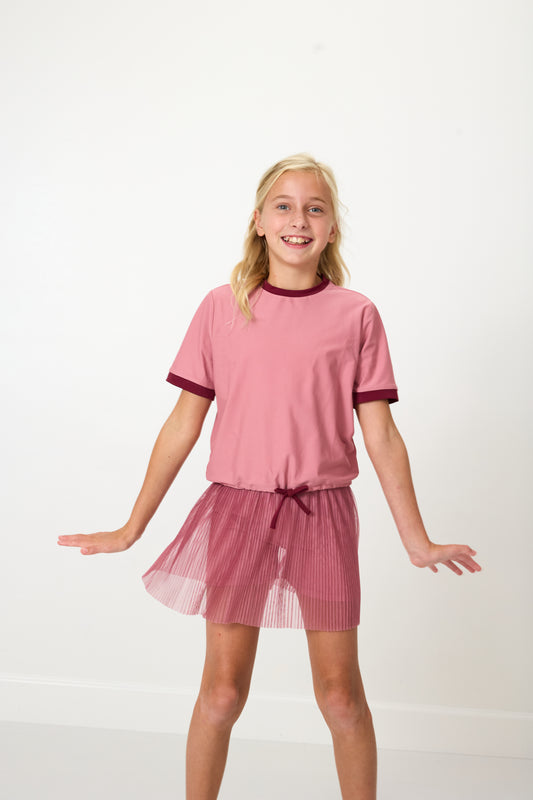 Dusty Pink Top and Skirt Set