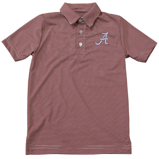 Alabama Logo Embroidered Stripes Polo