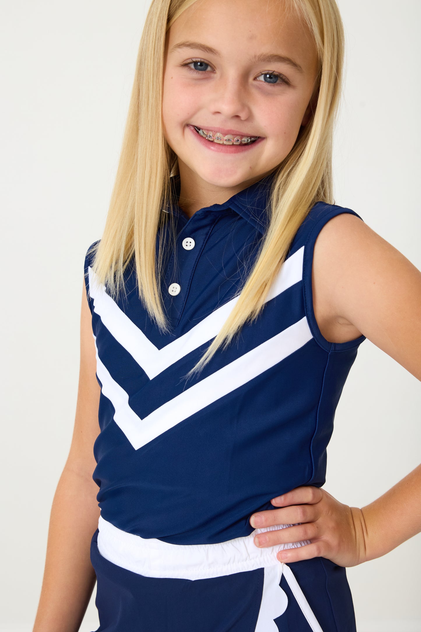 Navy Top and Scalloped Skort Set