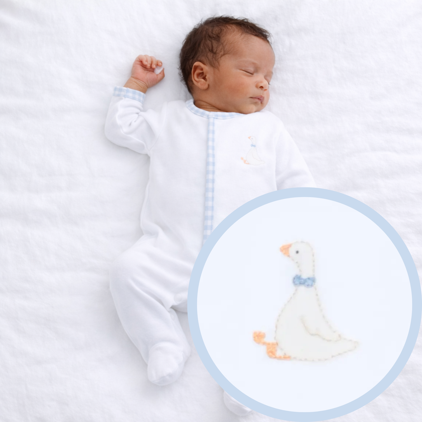 Silly Goose Footie - Light Blue