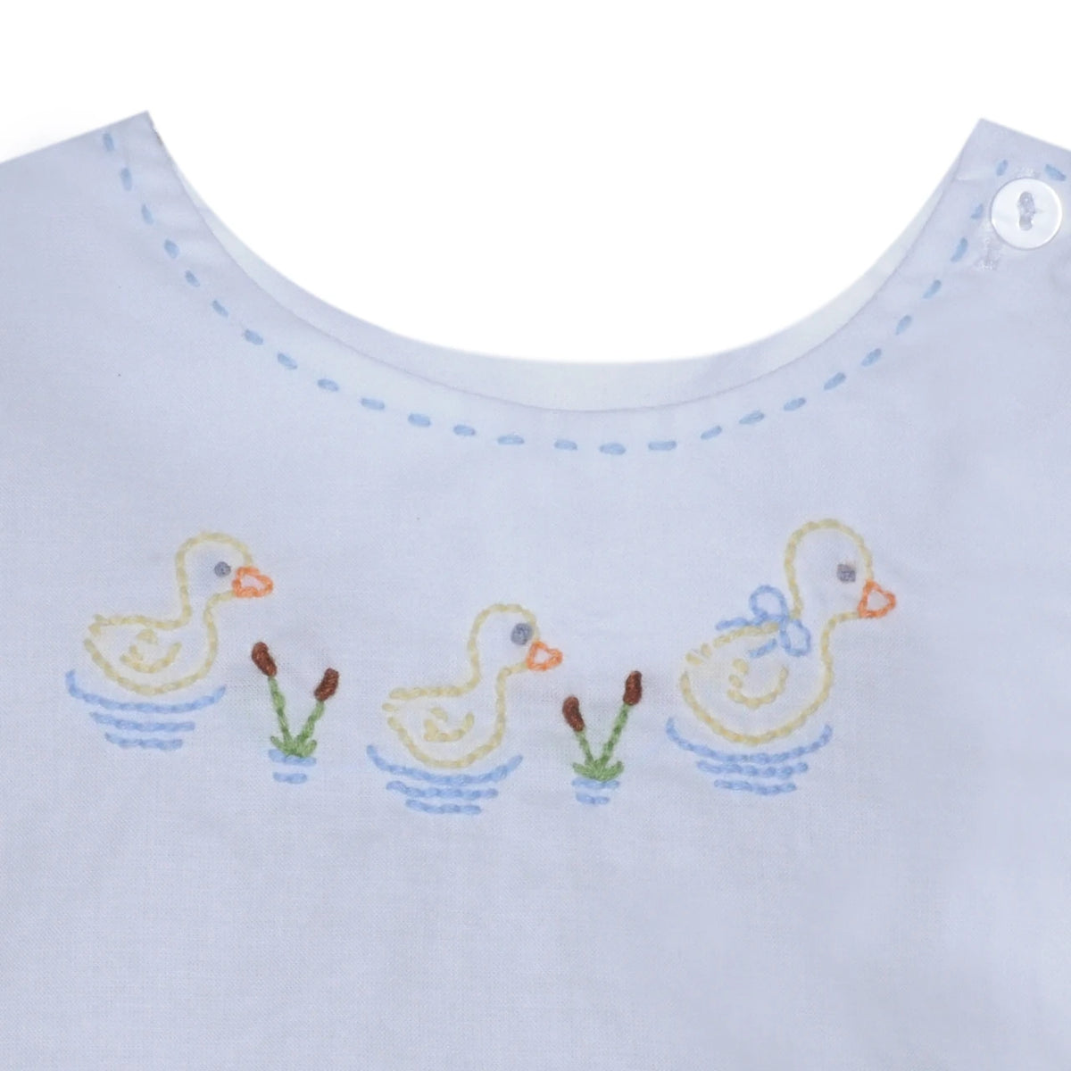 White Riley Boy Diaper Set - Ducks