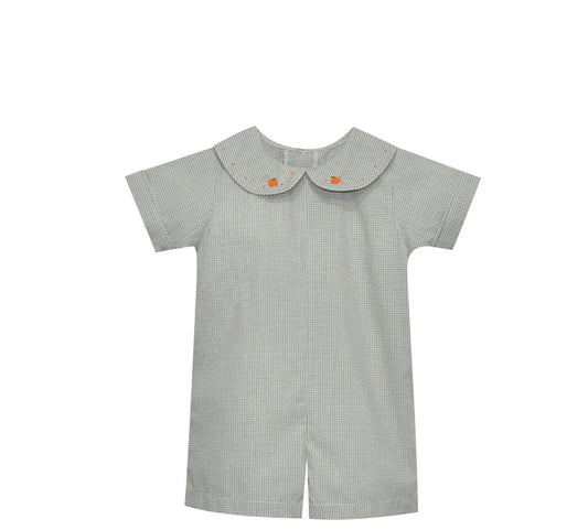 Gray Blue Williams Romper - Pumpkins