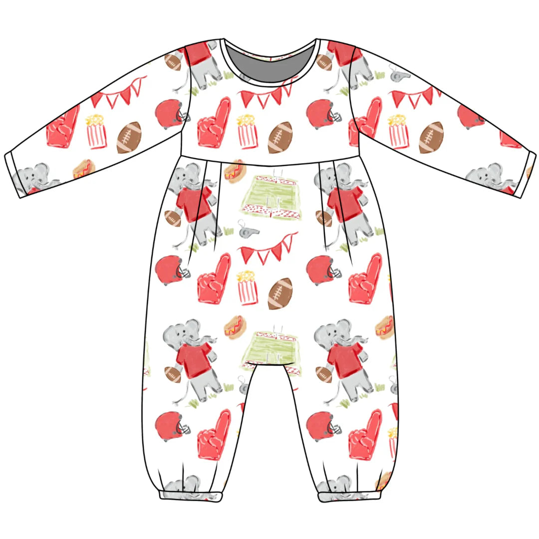Game Day Elephant - James Romper *PREORDER