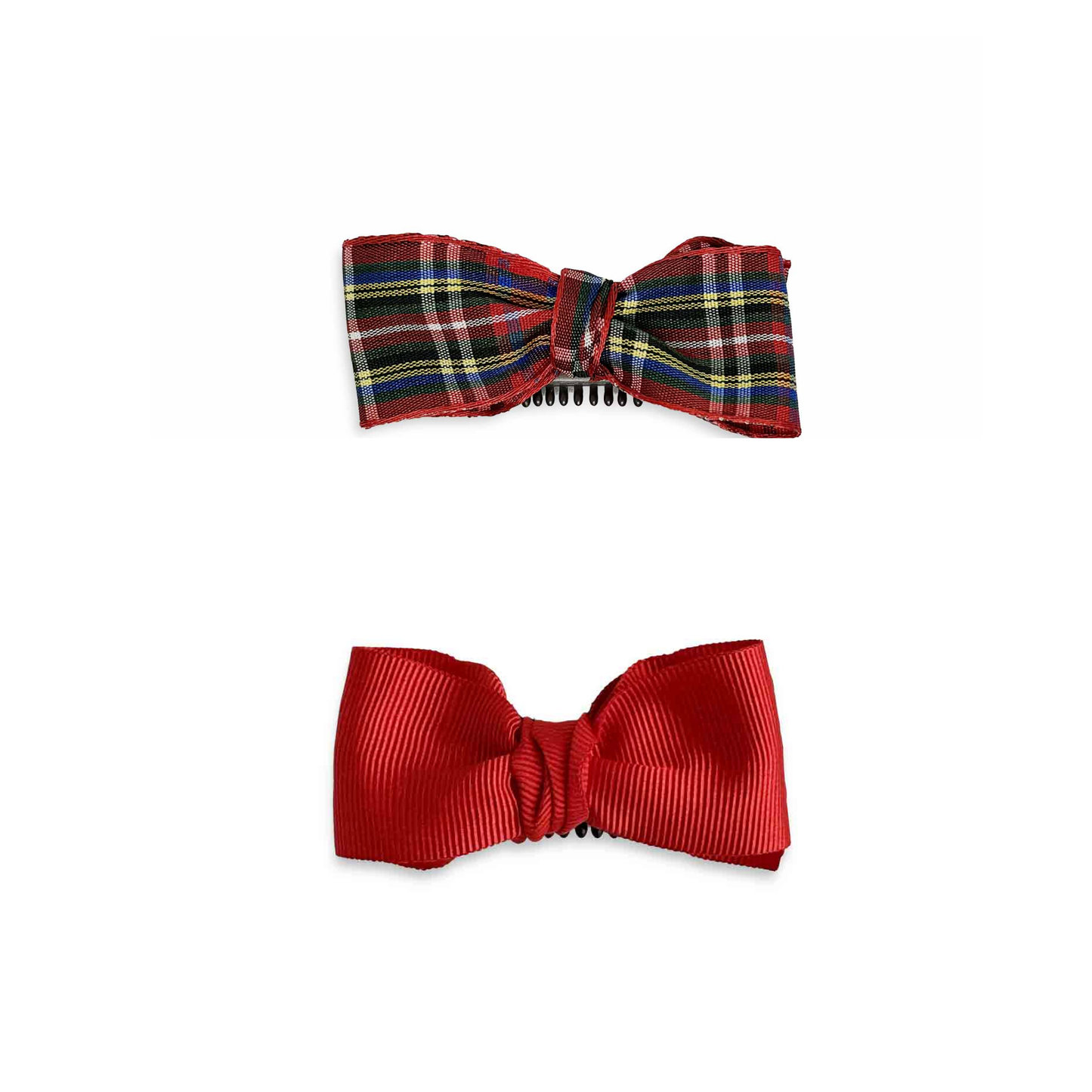 Red Tartan Mini Bows Set of 2