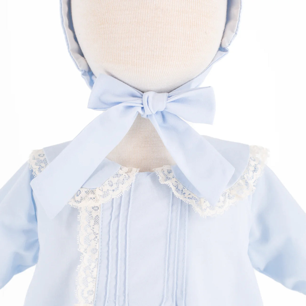 Baby Gown with Bonnet - Light Blue