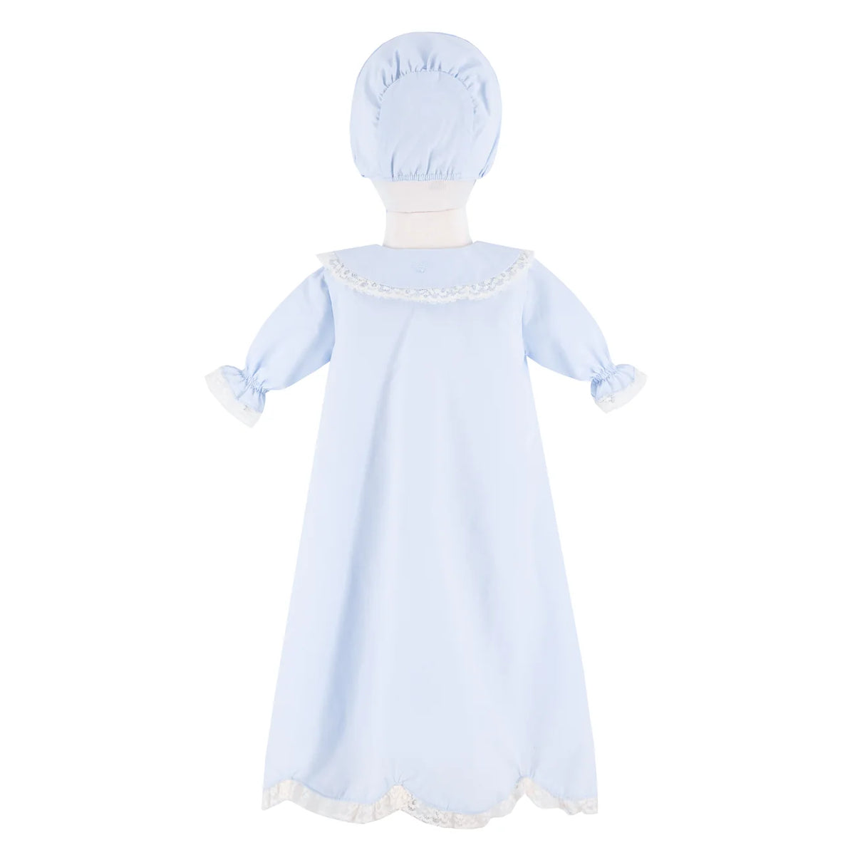 Baby Gown with Bonnet - Light Blue