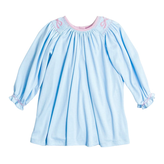 Bow Juno Dress Light Blue Knit