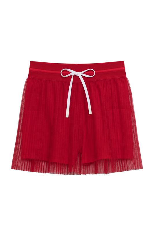 Red Pleated Skirt