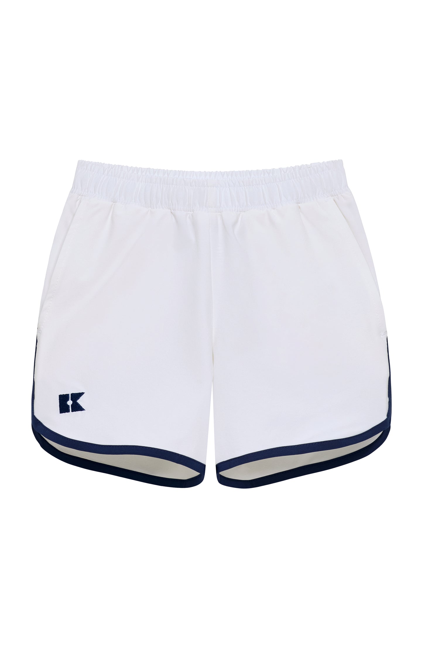 White w/ Navy Piping Super Short