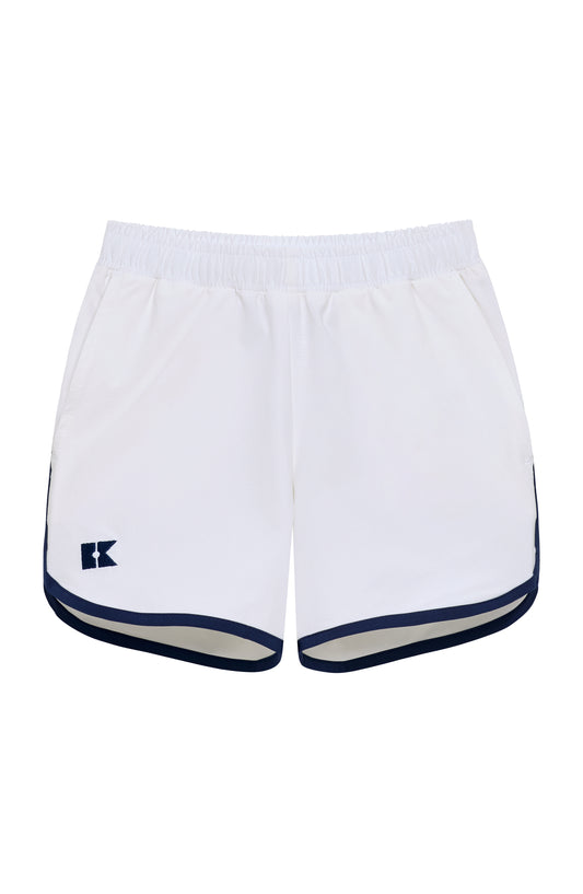 White w/ Navy Piping Super Short