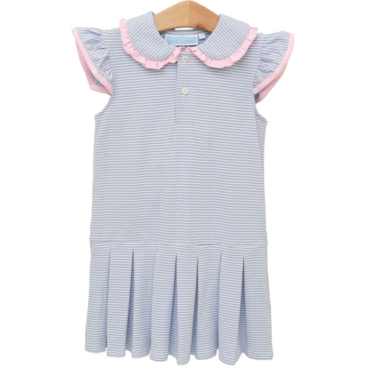Camilla Dress Dusty Blue Stripe / Pink