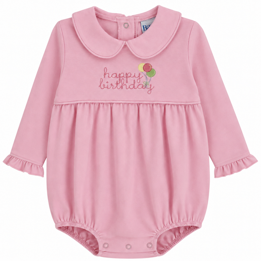 Happy Birthday Pink Long Sleeve Bubble