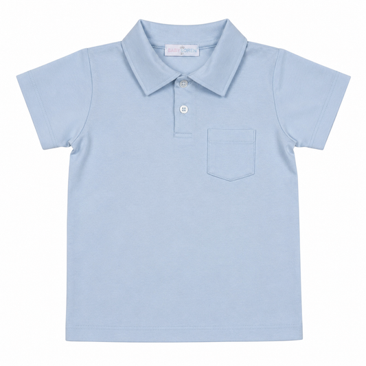 Light Blue Pima Pocket Polo