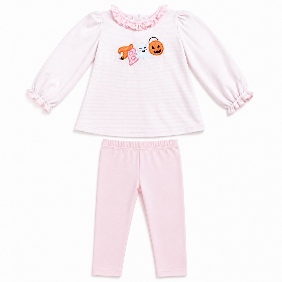 Boo Pink Ruffle Top and Legging Set