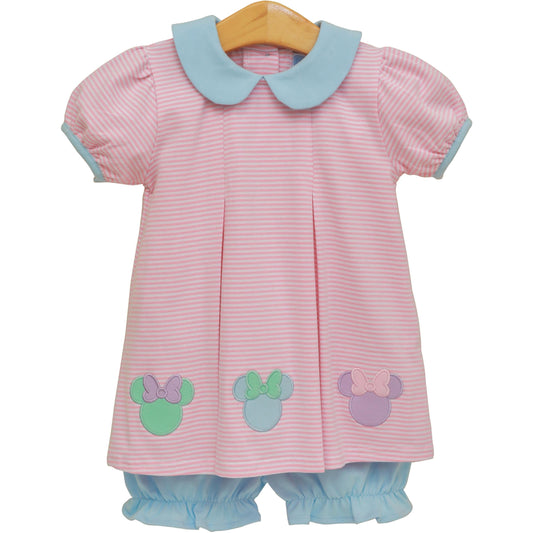Cheerful Ears Girl Bloomer Short Set