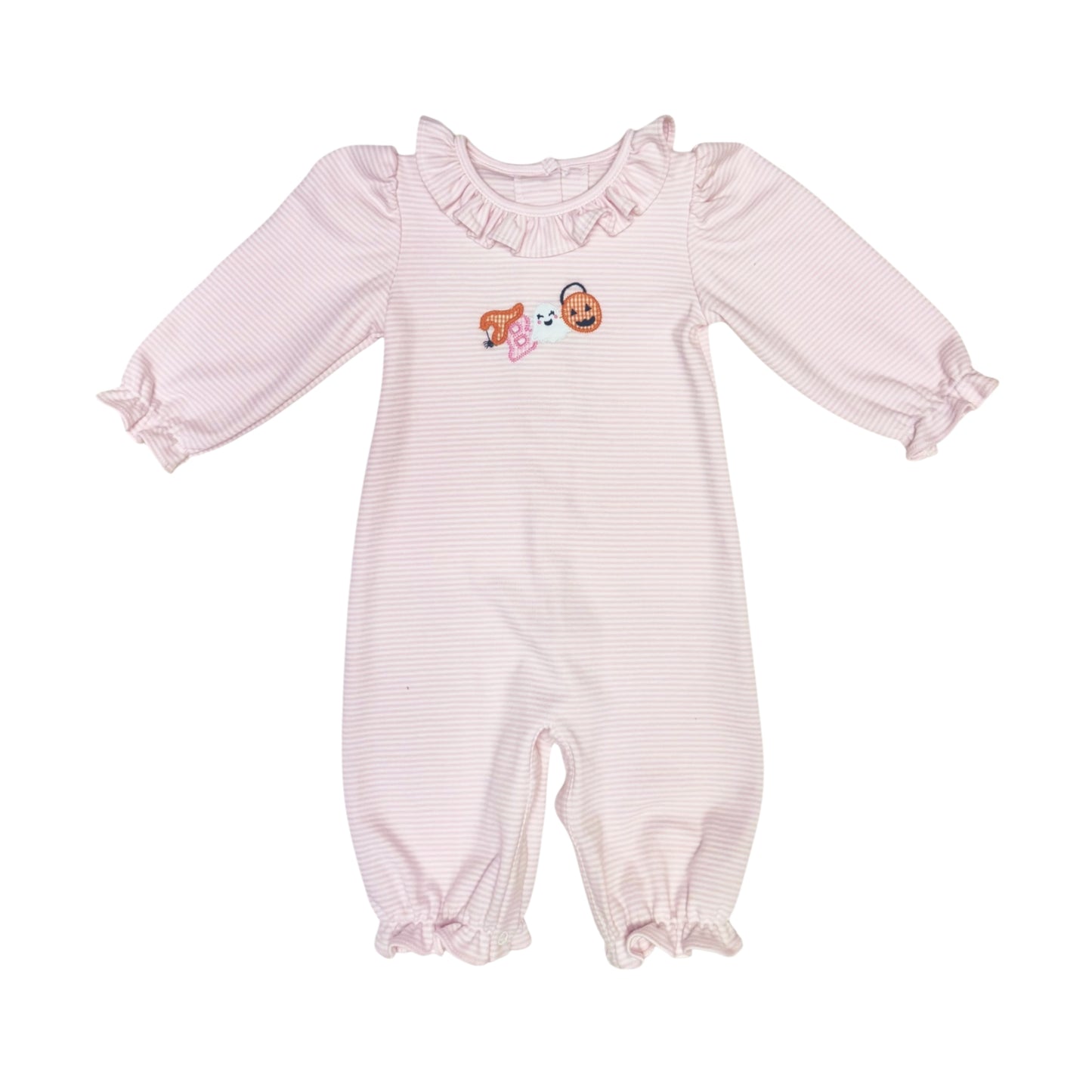 Boo Pink Ruffle Long Romper