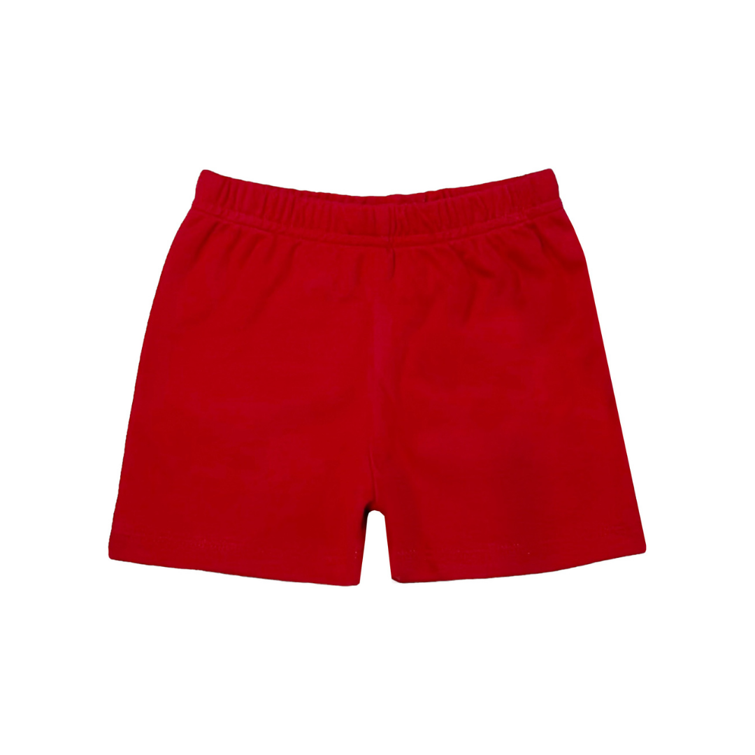 Red Knit Leo Shorts
