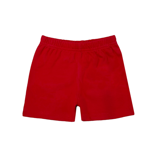 Red Knit Leo Shorts