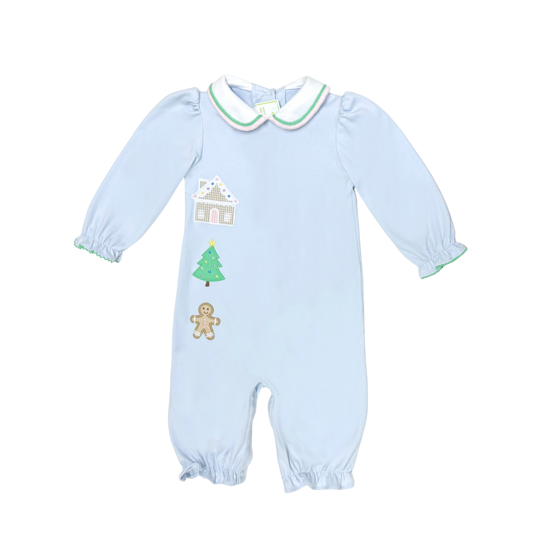Gingerbread Louisa Romper Blue Knit