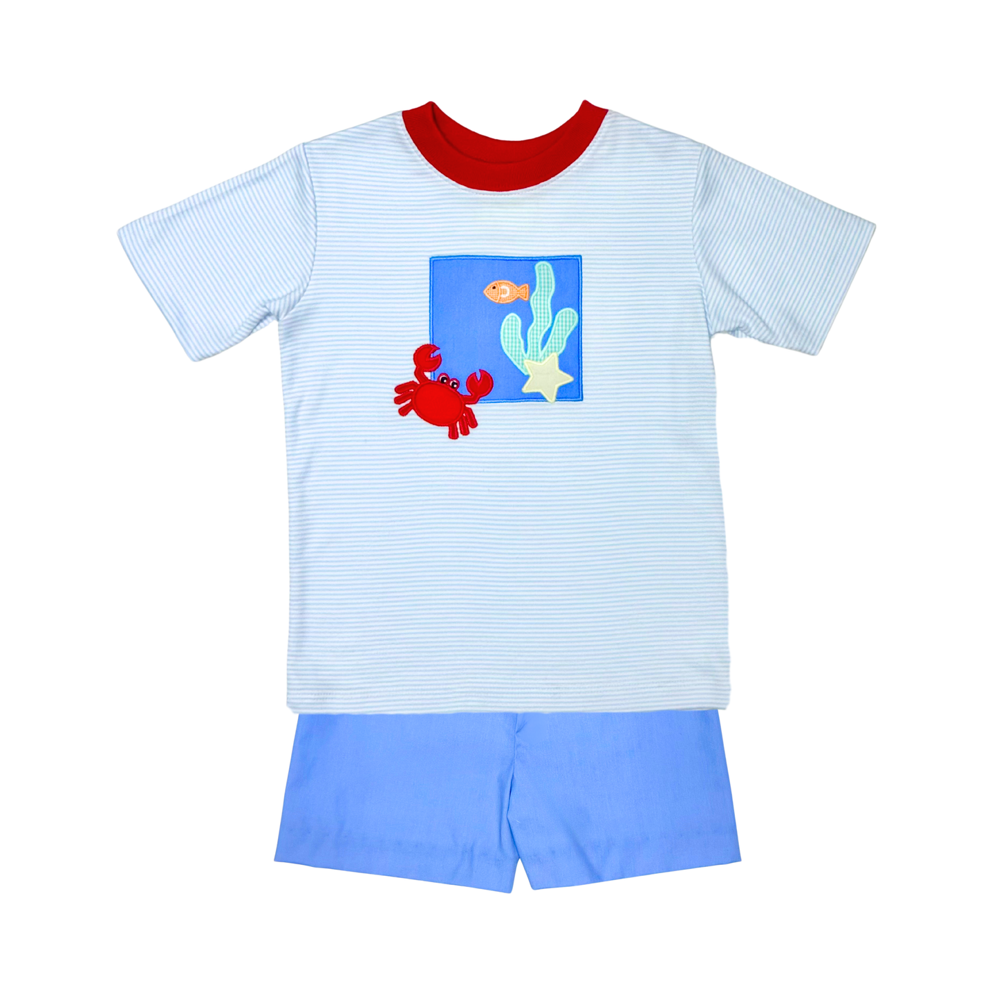 Crab Applique Tee & Short Set