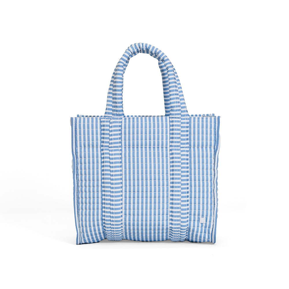 QUILTED MINI GO GO TOTE - PIMLICO STRIPE CHAMBRAY