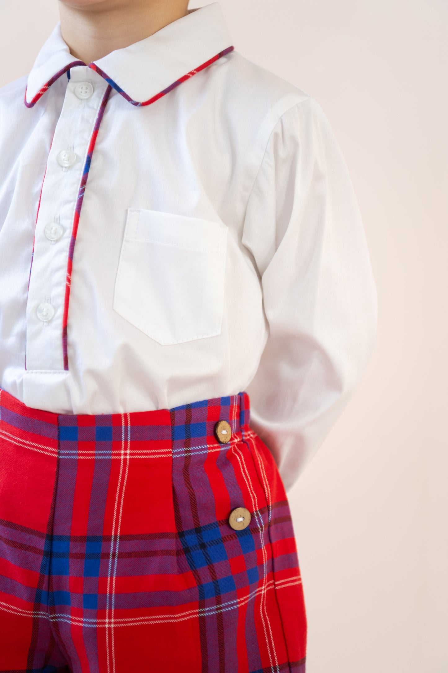 Hayden Long Sleeve Boy Set - Red Plaid