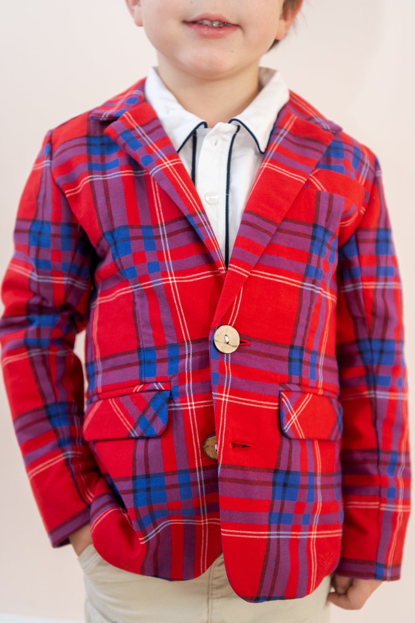 Hayden Boy Blazer - Red Plaid