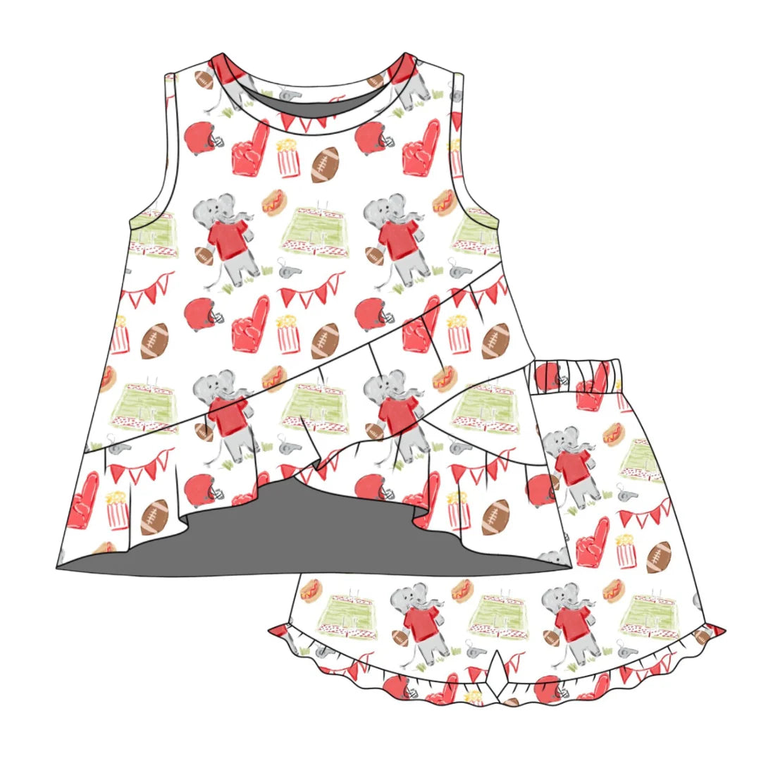 Game Day Elephant - Rosie Ruffle Set *PREORDER