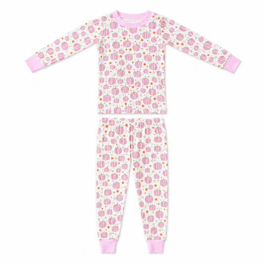 Autumn Blooms Pink Pumpkin PJ Set