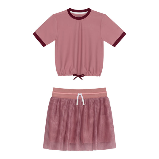 Dusty Pink Top and Skirt Set