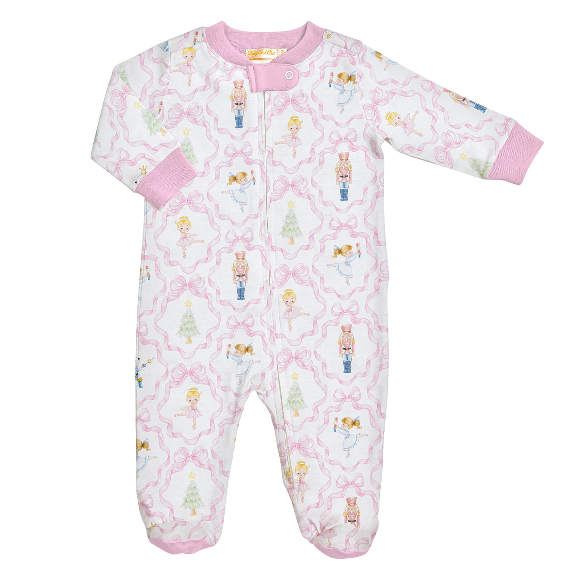 Nutcracker Dreams Printed Pima Zip Footie