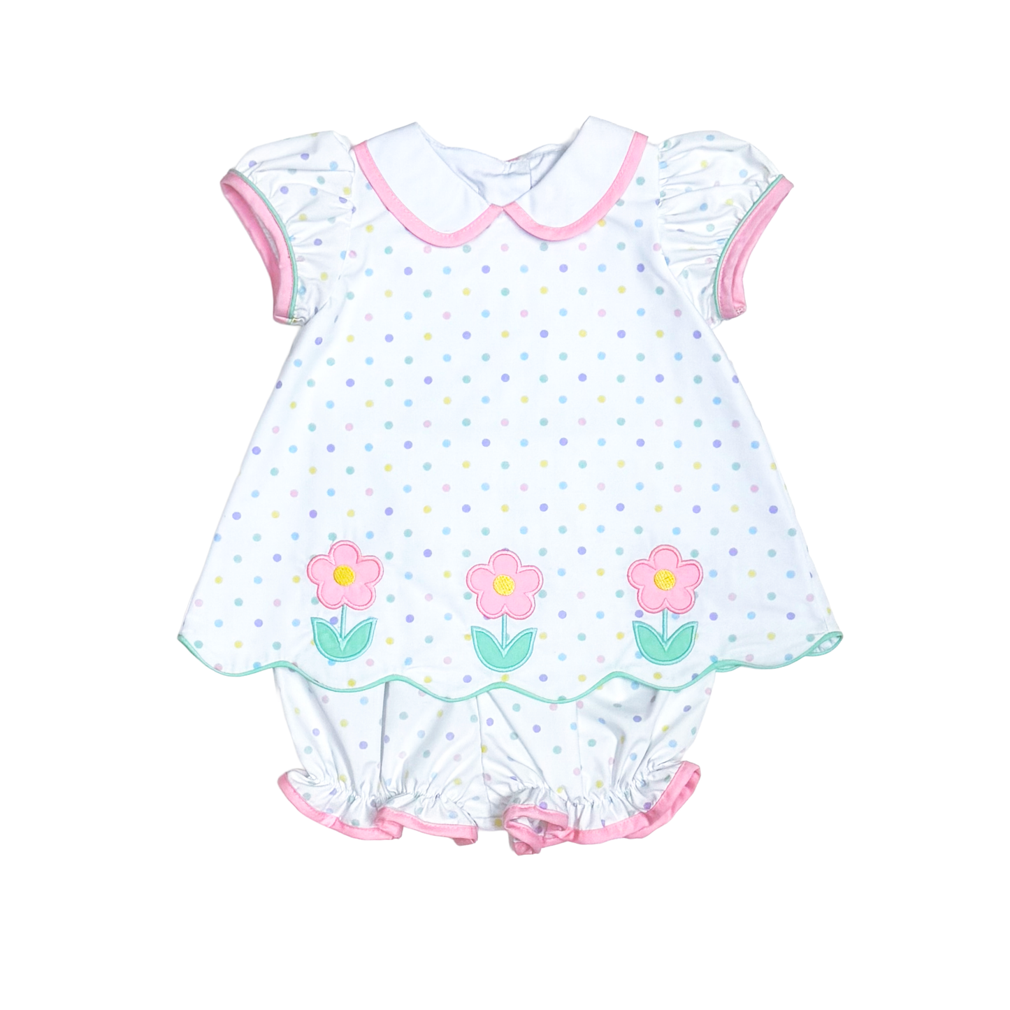 Flowers Polka Dot Bloomer Set