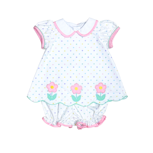 Flowers Polka Dot Bloomer Set