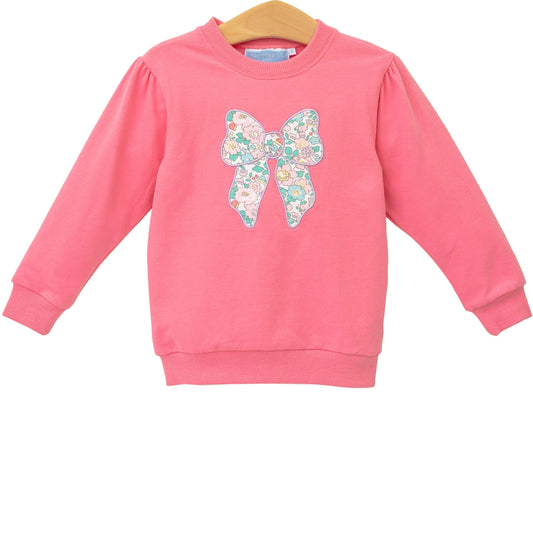 Bow Pink French Terry Pullover