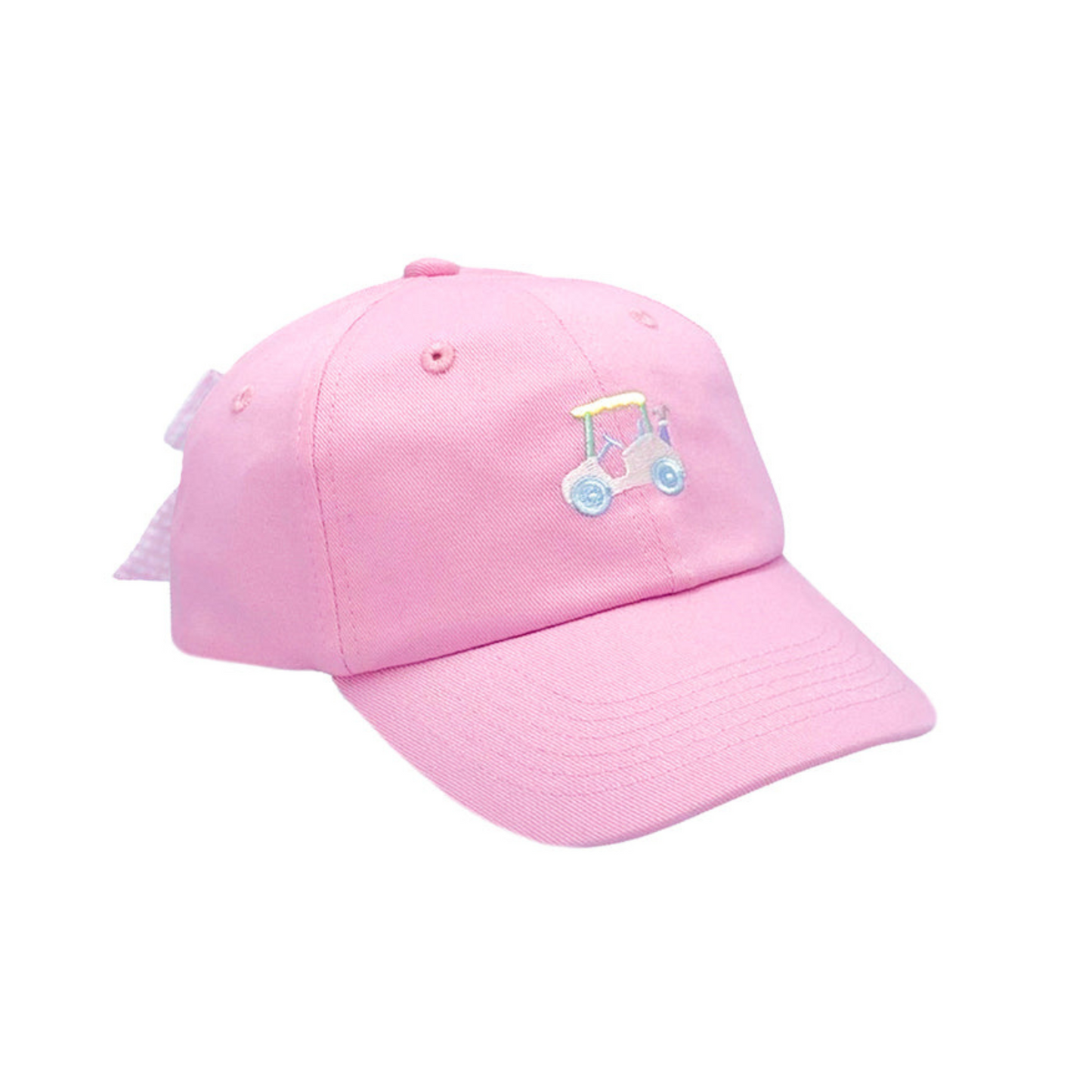 Pink Golf Cart Bow Baseball Hat