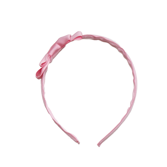 Baby Pink Audrey Bow Headband 0.5"
