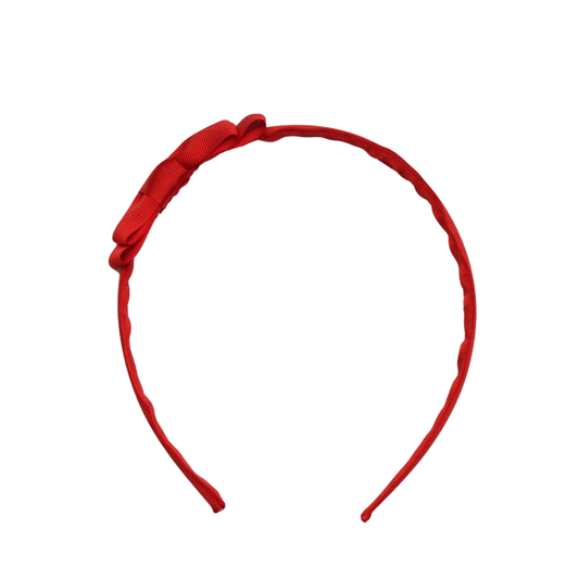 Red Audrey Bow Headband 0.5"