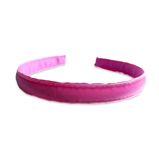 Watermelon Pink Velvet Headband 0.5"