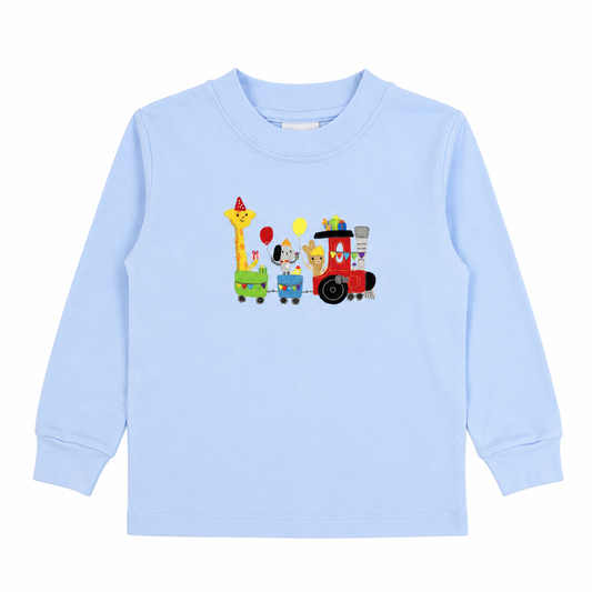 Party Train Blue Long Sleeve Tee