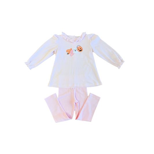 Boo Pink Ruffle Top and Legging Set